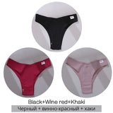 3Pcs/Set Women Cotton Panties Sexy V Waist Briefs T-Back Brazilian Underpants Female M-XL Underwear Girls Breathable Intimates