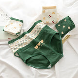 Cotton Panties Women Panties Green Print Briefs Low Waist Underwear Female Underpants Lingerie Cartoon Panty M-XL
