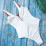 2025 Sexy Splicing Mesh See Through Female Swimwear One Piece Swimsuit Women High Cut Monokini Bathing Suit Swim Beach Wear