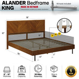 Alander Solid Wood Bed Frame