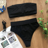 2026 Snake Printed Bandeau Bikini High Waist Swimsuit Women Vintage Swimwear Female Waist Belt Bikini Set Push Up Bathing Suit