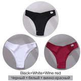 3Pcs/Set Women Cotton Panties Sexy V Waist Briefs T-Back Brazilian Underpants Female M-XL Underwear Girls Breathable Intimates