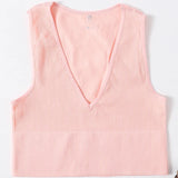 Deep V-Neck Crop Top 18 Colors Slim Fit Tank Stretchy Sleeveless Crop Vest Casual Ribbed Knit Top Low Cut Summer Camisole M-XL