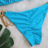 2025 Halter Jewelled Diamond Bikini Women Swimsuit Female Swimwear Two pieces Bikini set Brazilian Bathing Suit Swim Beach Wear
