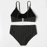 ZTVitality Shiny Striped Sexy Bikini 2022 New Arrival Straps Padded Bra High Waist Swimsuit Female Swimwear Women Beach Wear S-L