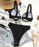 Sexy Ribbed Bra Cup High Waist Bikini Women Swimsuit Female Swimwear Two Pieces Bikini set Push Up Bather Bathing Suit Swim Lady