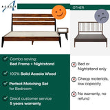 [Buy 1 Get 1] Emery Solid Wood Bed Frame & Nightstand