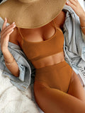 Sexy Solid Yellow Bikini 2026 Mujer High Cut Pleate Women's Swimsuit Separate Beach Bathing Suit High Waist Swimwear Biquini New