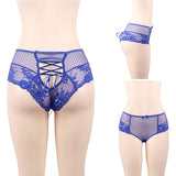 Big Size High Waist Womans Briefs Lingerie Perspective Floral Lace Strappy Panty Embroidery Dot Hot Underwear Women Sexy Panties