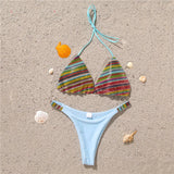 Shiny Sequins Diamond Micro Bikini 2025 Women Swimsuit Female Halter Swimwear Two Pieces Bikini Set Brazilian Bathing Suit Swim