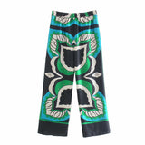 Foridol Oversized Green Print Boho Women Shorts Sets Shirts Shorts Pants Three Pieces Fashion Suits Matching Sets 2025 Summer