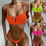 V-Bar Underwired Polka Dot Bikini 2025 Women Swimsuit Female Swimwear Two Pieces Bikini Set Ribbed High Cut Bathing Suit Swim