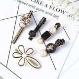 1Set Handmade Pearls Hair Clips Pin for Women Fashion Geometric Flower Barrettes Headwear Girls Sweet Hairpins Hair Accessories
