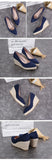 Suede princess women wedge shoes pointed toe pumps high heels platform Mary Jane office lady pumps party espadrilles cute shoesb