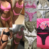 ZTVitality Pink Bikinis Sexy Push Up Bikini 2021 Padded Straps Hollow Out Low Waist Thong Swimsuit Female Swimwear Women Biquini