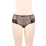 Pink High Waist Lace Strappy Panty for Women Sexy See Through Mesh Thong Underwear Plus Size Breathable
