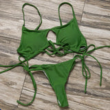 Sexy Hollow Out Micro Thong Bikini Women Swimwear Female Swimsuit Two-pieces Bikini Set Brazilian Bather Bathing Suit Swim Lady