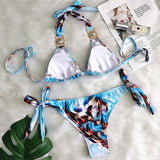 Sexy Leopard Crystal Diamond Bikini 2025 Women Swimsuit Female Halter Swimwear Two Pieces Bikini set Brazilian Bathing Suit Swim