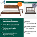[Buy 1 Get 1] Emery Solid Wood Bed Frame & Nightstand