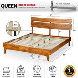 Aurora Solid Wood Bed Frame