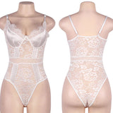 Plus Size Snap Crotch Lace Bodysuits Women Sexy Elegant Teddy Bodysuit Streetwear Skinny Overalls Body Femme Body Tops Jumpsuit