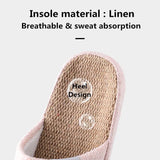 Breathable Flax Slippers Women Men Indoor Mute Slipper Anti-slip Lovers House Floor Shoes Soft  Ladies Summer Home Slides