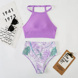 2026 High Waist Bikini Women High Neck Swimsuit Printed Swimwear Female Padded Beachwear Bathers Bathing Swimming Swim Suit