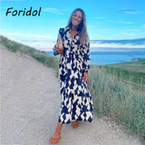 Foridol Geometric Print Black Shirt Dress Casual Elegant Autumn Winter Women's New Dress Vestidos Robe Femme Long Sleeve Dress