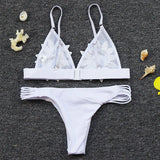 3D Flower Wrinkled Crinkled Bikini 2026 Women Bikinis Female Brazilian Swimwear Two pieces Swimsuit Bikini Set Bathing Suit Swim