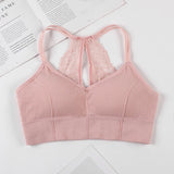 Women Tank Crop Top Seamless Underwear Lace Cropped Crop Tops Female Intimates Sexy Lingerie Plus Size Padded Camisole Femme