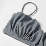 ZTVitality Folds Bikini Set 2022 New Arrival Solid Push Up Padded Bra Swimsuit Women's Beachwear Sexy Swimwear Brazilian Biquini