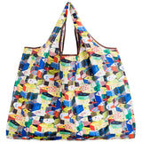 BIG Eco-Friendly Folding Shopping Bag Reusable Portable Shoulder Handbag for Travel Grocery Fashion Pocket Tote