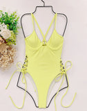 Splicing High Cut Out One Piece Swimsuit Women Tassel Swimwear Female Sexy Bathing Suit String Leopard Bikini 2025 Monokini Lady