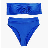 ZTVitality Strapless Ring Blue Bikinis Sexy Bikini 2025 New Arrival Padded Bra High Waist Swimsuit Backless Lace Swimwear Women