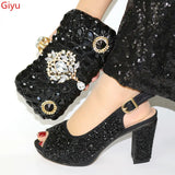 Doershow Women Shoes and Bags To Match Set Italy Party Pumps Italian Matching Shoe and Bag Set for Party shoes! 1-2