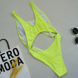 Sexy Splicing Tummy Cut Out Female Swimwear One Piece Swimsuit Women Tassel Monokini Bather String Bathing Suit Swim Bodysuit