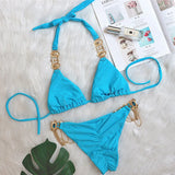 2025 Halter Jewelled Diamond Bikini Women Swimsuit Female Swimwear Two pieces Bikini set Brazilian Bathing Suit Swim Beach Wear