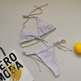 2025 Polka Dot Mini Micro String Bikini Women Swimsuit Female Bikinis Brazilian Swimwear Two Pieces Bikini Set Bathing Suit Swim