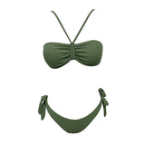 ZTVitality Solid Ribbed Lace Up Sexy Bikini 2026 New Padded Bra Low Waist Brazilian Swimsuit Female Swimwear Women Bathing Suit