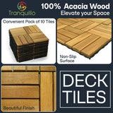 Solid Wood Deck Tiles Set 10