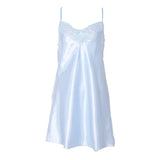Women Ice Silk Cool Nightgown Pyjamas Sexy V Neck Sleepwear Nightwear
