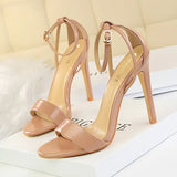 BIGTREE Shoes 11 cm High Heeled Sandals Women Summer Shoes Stiletto High Heels Open toed hollowed out Women Sandals Party Shoes