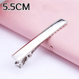 30PCS/Lot High Quality 3.2-5.5cm Silver-Color Black Hair Clips Flat Barrettes Iron Hairpins DIY Hair Accessories For Women Girls