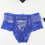 Big Size High Waist Womans Briefs Lingerie Perspective Floral Lace Strappy Panty Embroidery Dot Hot Underwear Women Sexy Panties