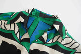 Foridol Oversized Green Print Boho Women Shorts Sets Shirts Shorts Pants Three Pieces Fashion Suits Matching Sets 2025 Summer