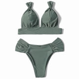 ZTVitality Solid Swimsuit Women Swimwear 2025 Newest Mid Waist Sexy Bikini Push Up Bikini Set Brazilian Bathing Suit Beach Wear