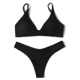 ZTVitality Black Sexy Women Swimsuit 2022 New Arrival Padded Bra Ribbed High Cut Bikini Beachwear Swimwear Brazilian Biquini S-L