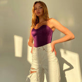 Women’s Sexy Exposed Navel Tube Tops Fashion Solid Color Off-the-shoulder Pullover Strapless Tops Wrap Tops