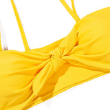 ZTVitality Sexy Solid Bow Bikinis Push Up Bikini 2021 Straps Padded Low Waist Swimsuit Bandage Swimwear Women Brazilian Biquini