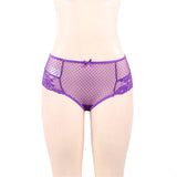 Pink High Waist Lace Strappy Panty for Women Sexy See Through Mesh Thong Underwear Plus Size Breathable